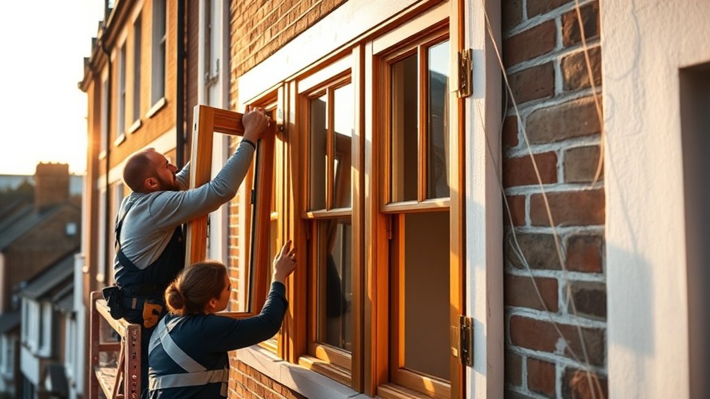 Wooden Window Installation West Brompton